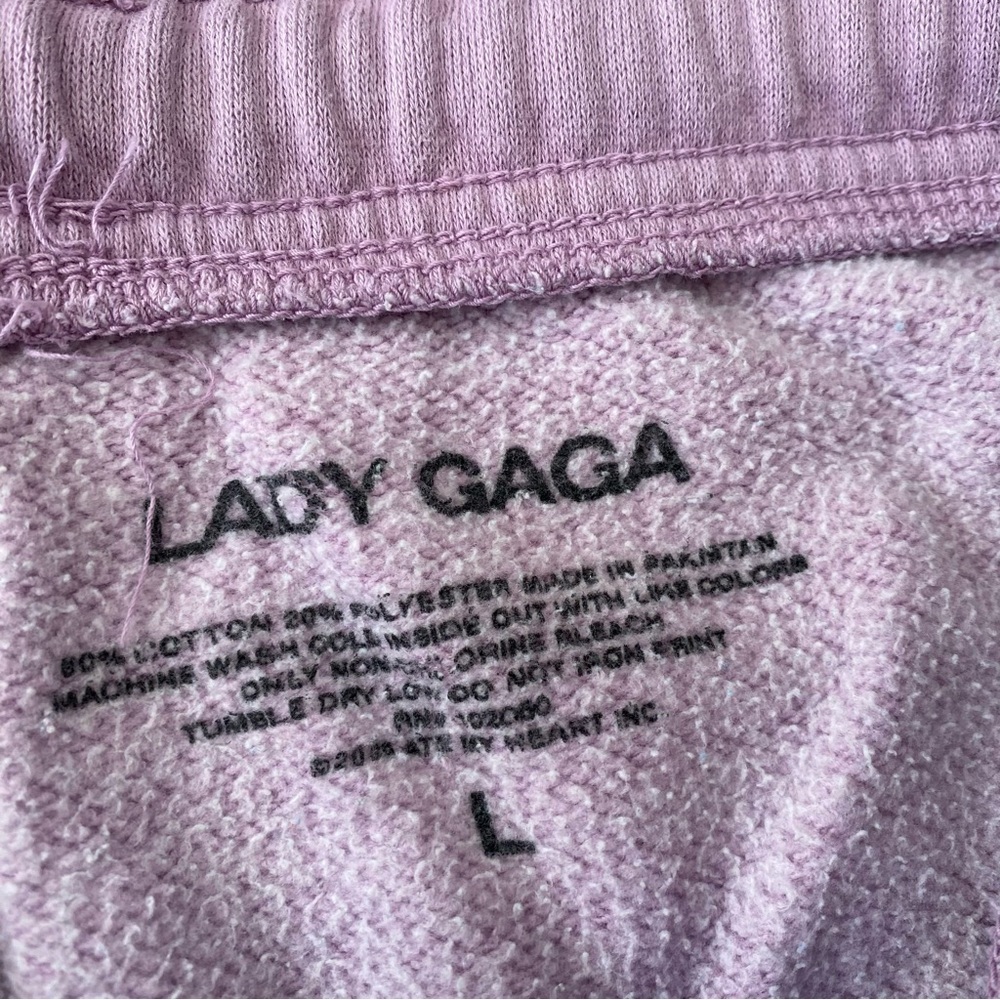 Lady Gaga IT’S A SINE Pink Sweatpants Merch Concert Chromatica Size Large - Picture 2 of 10